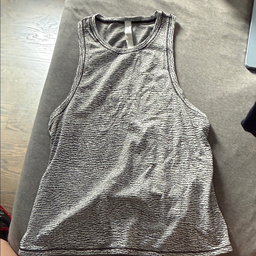 lululemon athletica Women's Heathered Black & White Racerback Tank